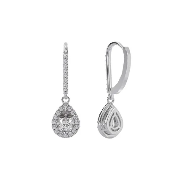 White gold best sale leverback earrings