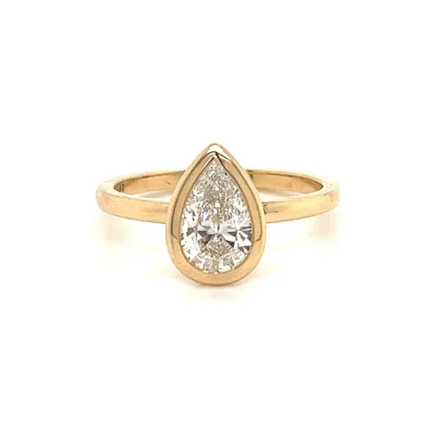 LABORATORY GROWN PEAR SHAPE BEZEL DIAMOND RING Miller's Fine Jewelers Moses Lake, WA