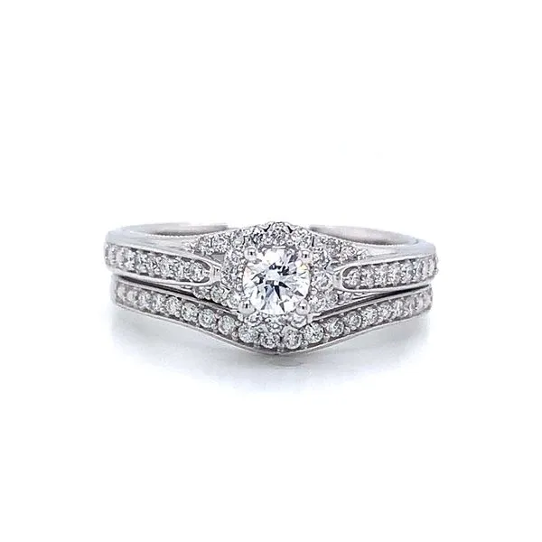 ROUND HALO LAB GROWN DIAMOND WEDDING SET Miller's Fine Jewelers Moses Lake, WA