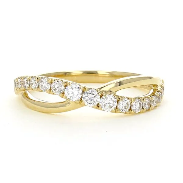 Yellow 14 Karat Modern Diamond Womens Wedding Band