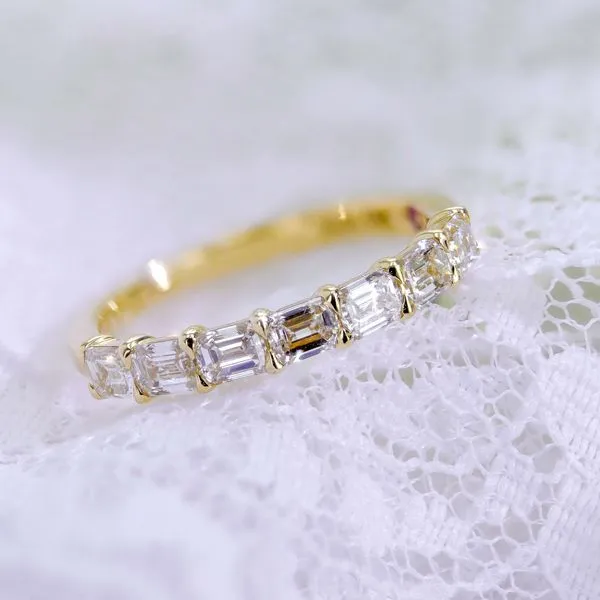 East West Emerald Cut Diamond Band