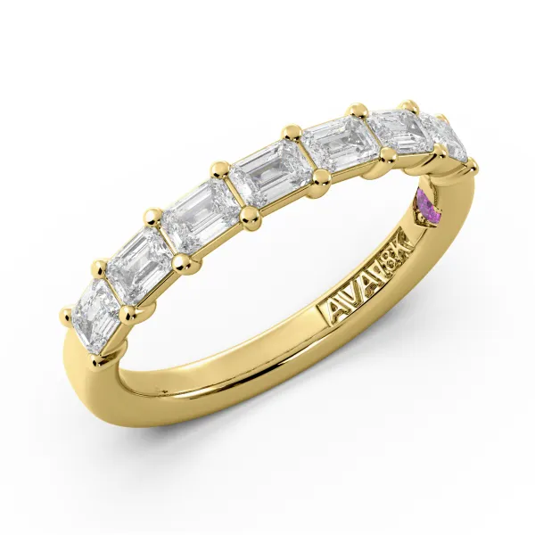 East West Emerald Cut Diamond Band