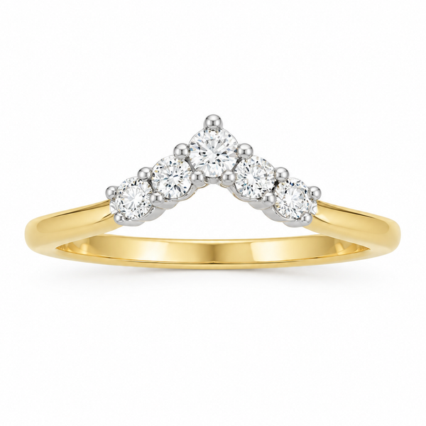 14K Two-Tone Diamond Contour Band - 0.25ctw Miner's Den Jewelers Royal Oak, MI