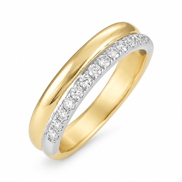 14K Two Tone Diamond Band - 0.29ctw Miner's Den Jewelers Royal Oak, MI