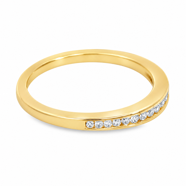 14K Yellow Gold Diamond Channel Band - 0.14ctw Image 2 Miner's Den Jewelers Royal Oak, MI