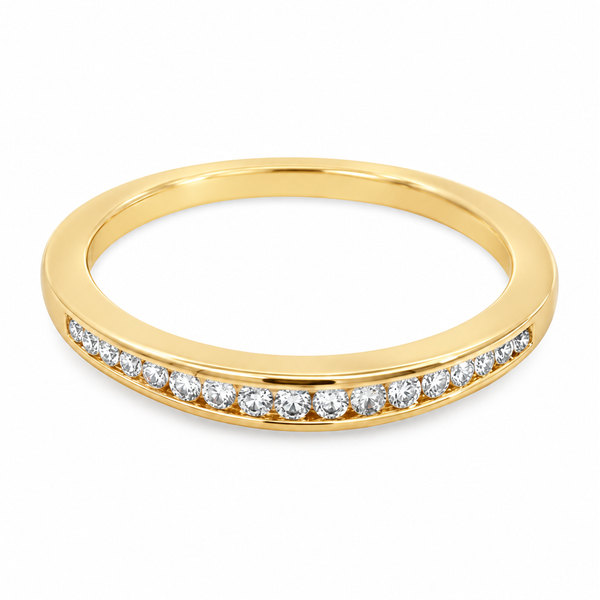 14K Yellow Gold Diamond Channel Band - 0.14ctw Miner's Den Jewelers Royal Oak, MI