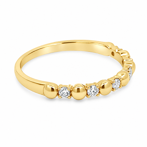 14K Yellow Gold Bubble Diamond Band - 0.15ctw Image 2 Miner's Den Jewelers Royal Oak, MI
