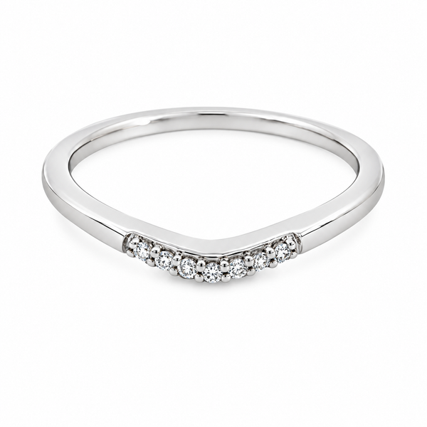 14K White Gold Diamond Contour Band - 0.04ctw Miner's Den Jewelers Royal Oak, MI