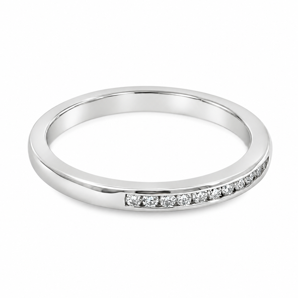 14K White Gold Channel Set Diamond Band - 0.25ctw Image 2 Miner's Den Jewelers Royal Oak, MI