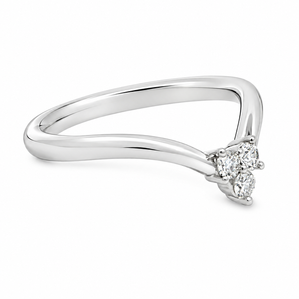 14K White Gold Diamond Contour Band - 0.15ctw Image 2 Miner's Den Jewelers Royal Oak, MI