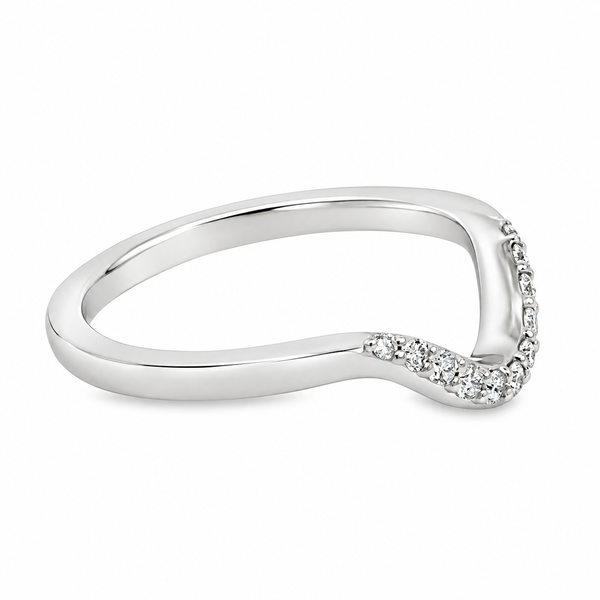 14K White Gold Diamond Contour Band - 0.13ctw Image 2 Miner's Den Jewelers Royal Oak, MI