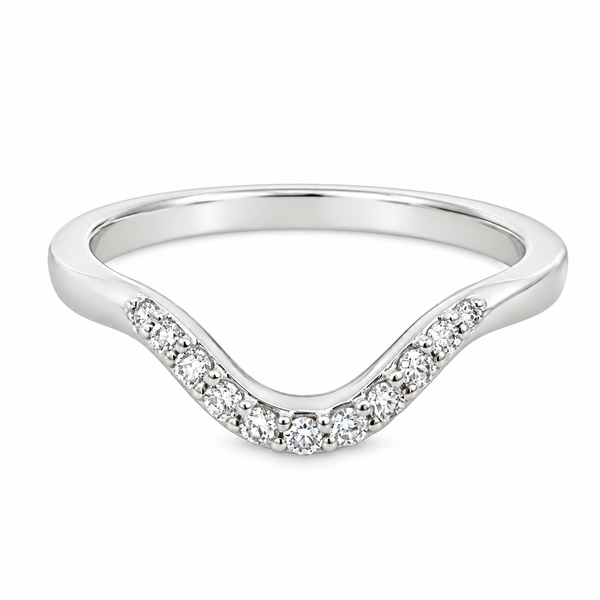 14K White Gold Diamond Contour Band - 0.13ctw Miner's Den Jewelers Royal Oak, MI