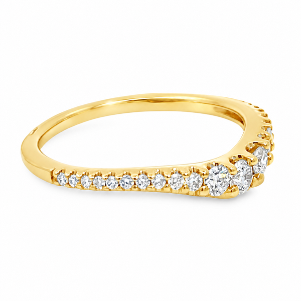14K Yellow Gold Diamond Contour Band - 0.33ctw Image 2 Miner's Den Jewelers Royal Oak, MI