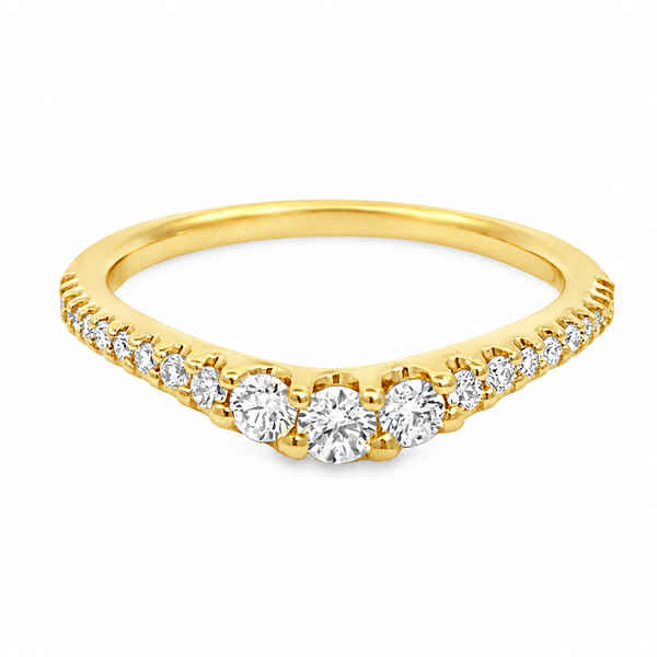 14K Yellow Gold Diamond Contour Band - 0.33ctw Miner's Den Jewelers Royal Oak, MI