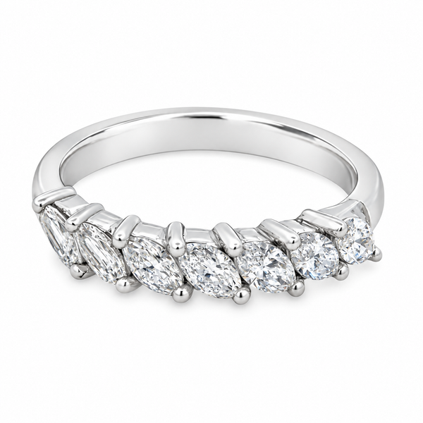 14K White Gold Angle Set Lab Grown Diamond Ring - 0.75ctw Miner's Den Jewelers Royal Oak, MI