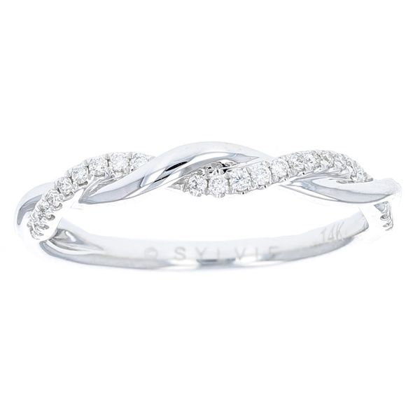 Diamond Crossover Twist Band Image 2 Miner's Den Jewelers Royal Oak, MI