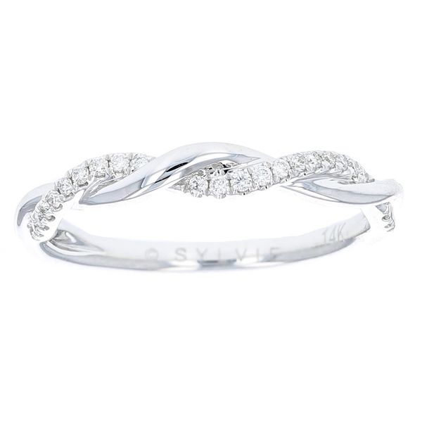 Diamond Crossover Twist Band Image 2 Miner's Den Jewelers Royal Oak, MI