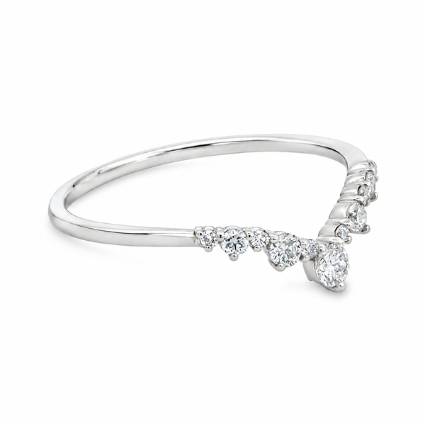 18K White Gold Diamond Tiara Band - 0.19ctw Image 2 Miner's Den Jewelers Royal Oak, MI