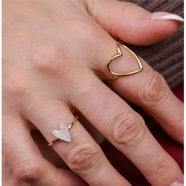 Two-Tone Diamond Heart Ring
