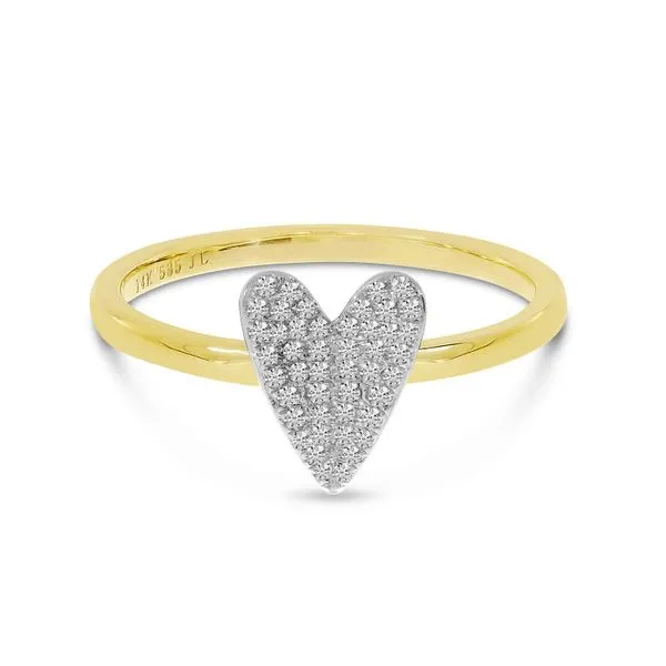 Two-Tone Diamond Heart Ring