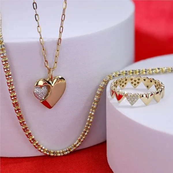 Side by Side Heart Ring Image 2 Miner's Den Jewelers Royal Oak, MI