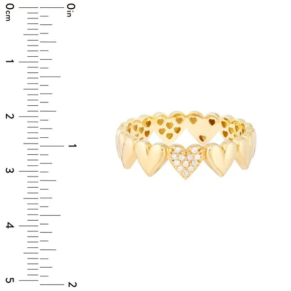 Side by Side Heart Ring Image 4 Miner's Den Jewelers Royal Oak, MI