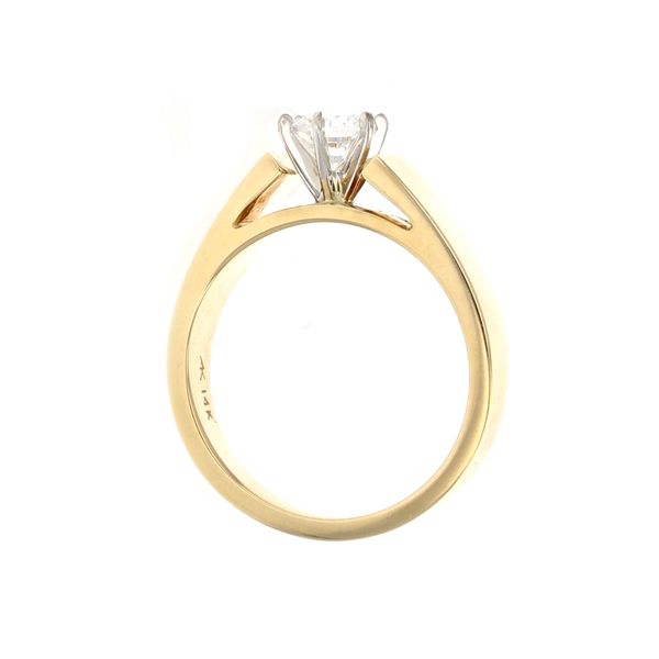 Yellow Gold Wide Band Solitaire Image 4 Miner's Den Jewelers Royal Oak, MI