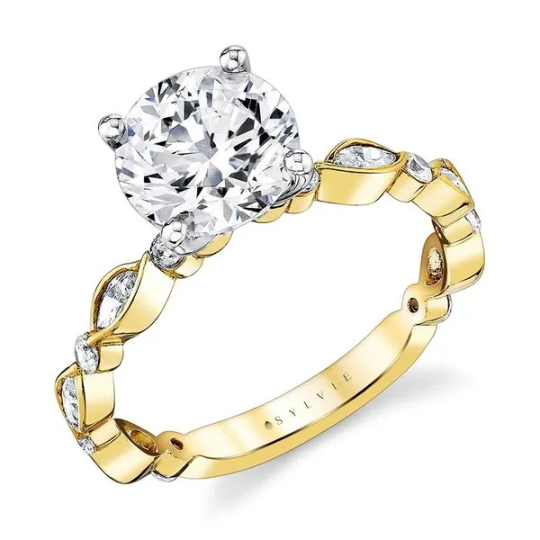 Marquise & Round Diamond Engagement Ring Miner's Den Jewelers Royal Oak, MI