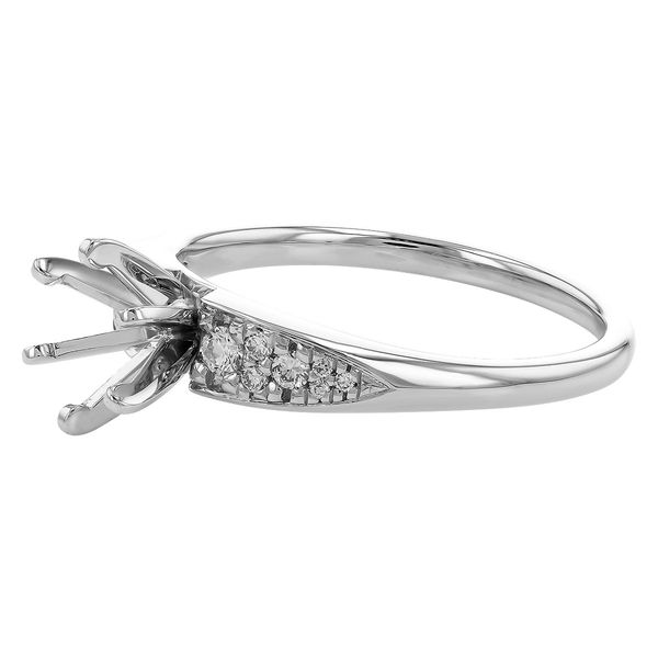 White Gold Diamond Accent Engagement Ring Image 3 Miner's Den Jewelers Royal Oak, MI