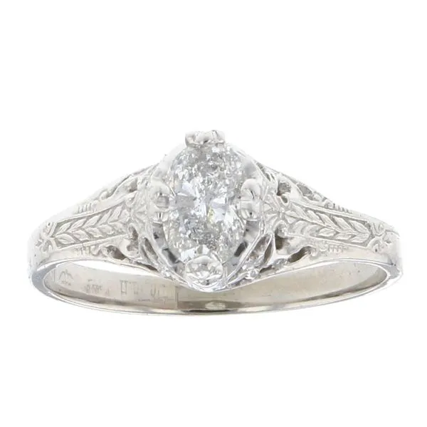 White 14 Karat Vintage Complete Engagement Ring