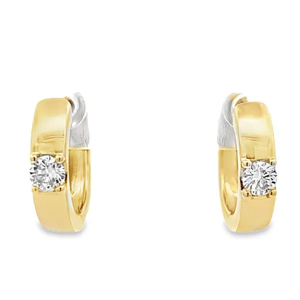 Diamond Huggie Hoop Earrings Image 3 Miner's Den Jewelers Royal Oak, MI