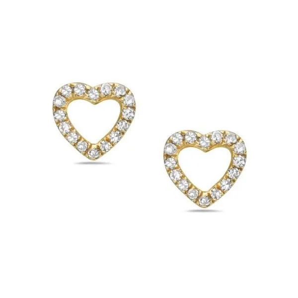 Petite Diamond Open Heart Earrings Miner's Den Jewelers Royal Oak, MI