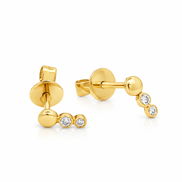 Petite Diamond Bezel Earrings Miner's Den Jewelers Royal Oak, MI