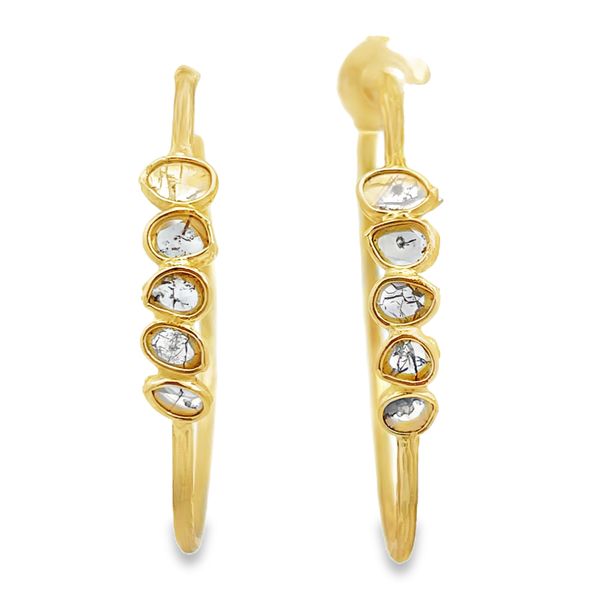 SPARKLES Hoop Earrings Gold Vermeil Diamond Earrings Image 3 Miner's Den Jewelers Royal Oak, MI