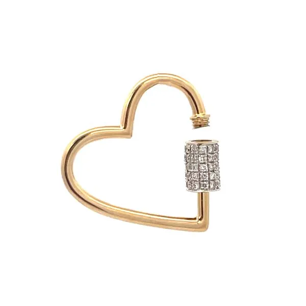 Heart Shape Carabiner Necklace Lock with Diamonds Image 2 Miner's Den Jewelers Royal Oak, MI