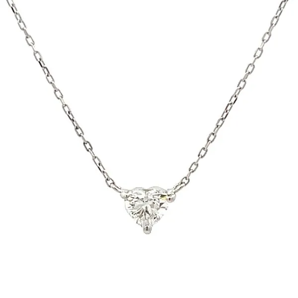 Heart Shape Diamond Solitaire Necklace Image 2 Miner's Den Jewelers Royal Oak, MI