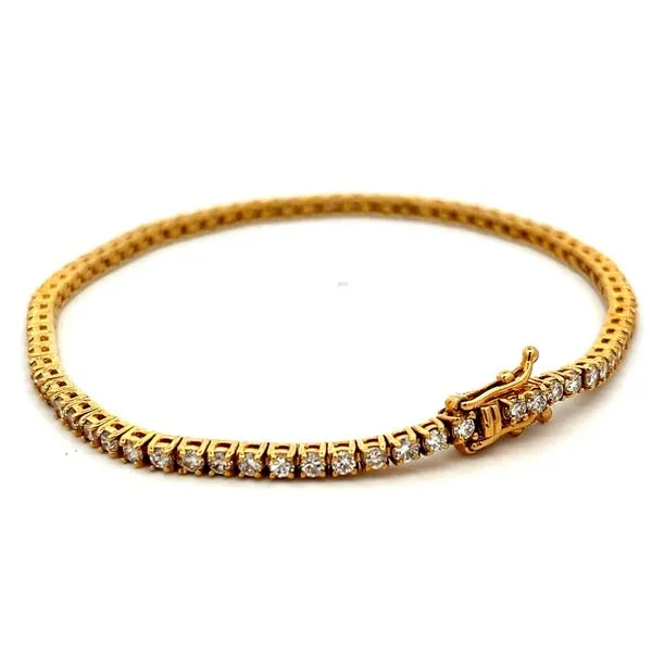2.42ctw Yellow Gold Diamond Tennis Bracelet Image 2 Miner's Den Jewelers Royal Oak, MI