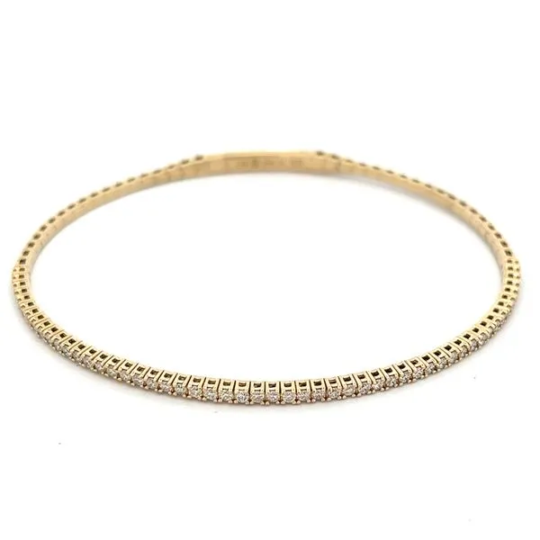Yellow Gold Flexible Diamond Bangle Bracelet Miner's Den Jewelers Royal Oak, MI