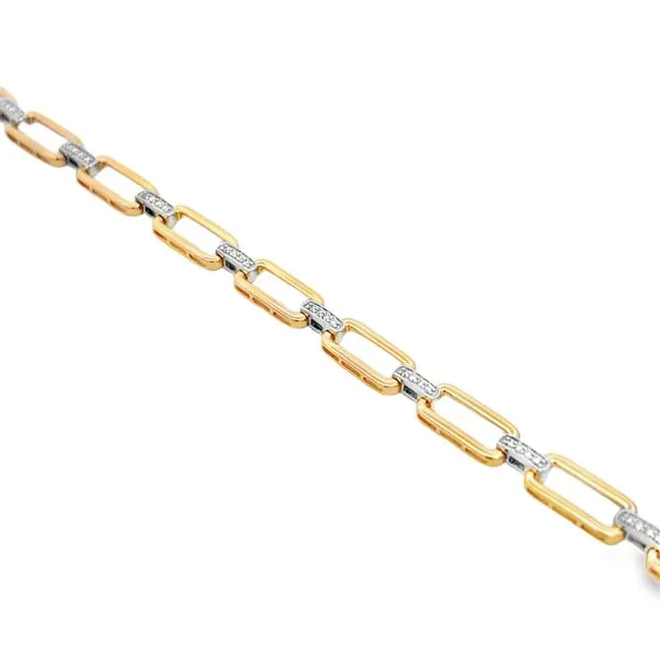 Two Tone Diamond Paper Clip Bracelet Miner's Den Jewelers Royal Oak, MI