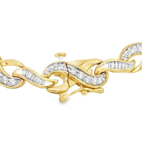 Fancy Link Natural Diamond Baguette Bracelet Image 2 Miner's Den Jewelers Royal Oak, MI