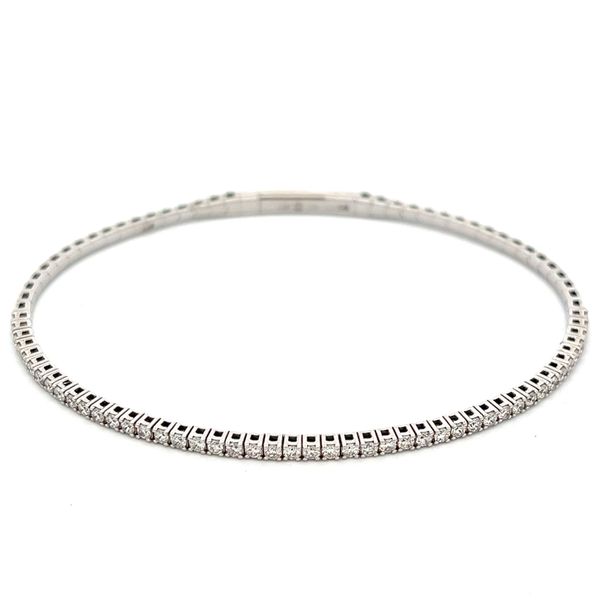 White Gold Flexible Diamond Bangle Bracelet Miner's Den Jewelers Royal Oak, MI