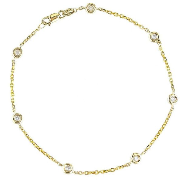 Yellow Gold & Diamond Bezel Station Bracelet Miner's Den Jewelers Royal Oak, MI