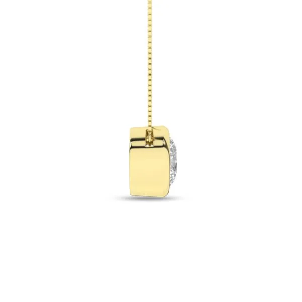 14K Yellow Gold Bezel Set Lab Grown Diamond Pendant ̵...