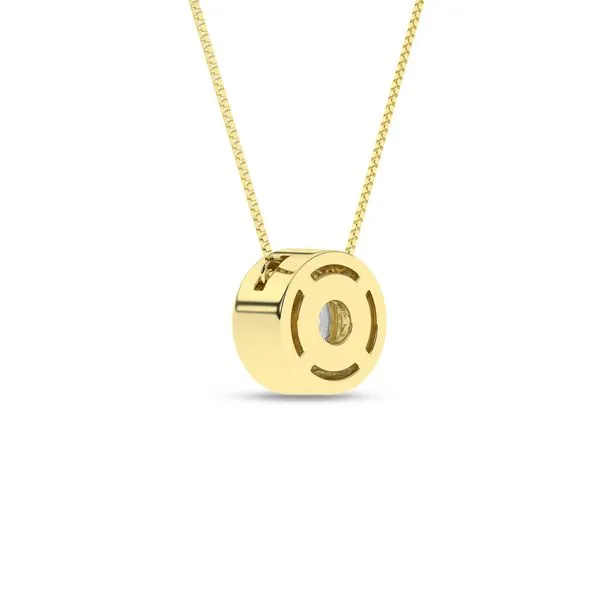 14K Yellow Gold Bezel Set Lab Grown Diamond Pendant ̵...
