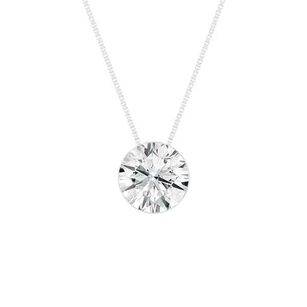 Bezel Set Lab Grown Diamond Solitaire Pendant – 0.5...
