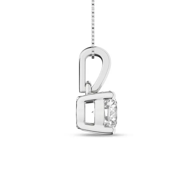 14K White Gold Solitaire Lab Grown Diamond Pendant –...