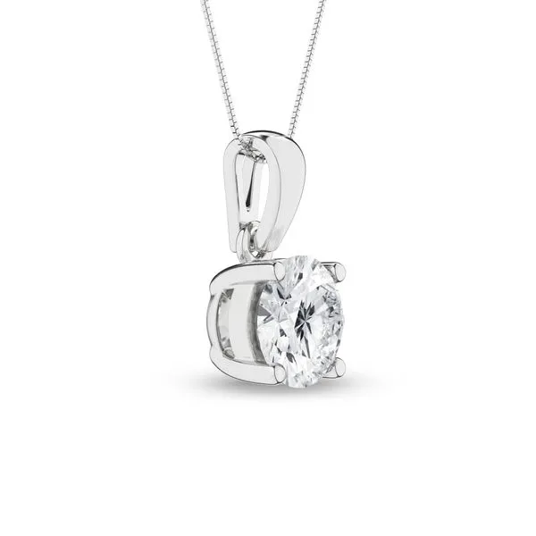 14K White Gold Drop Lab Grown Diamond Pendant – 1.0...