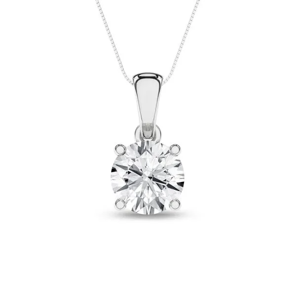 14K White Gold Drop Lab Grown Diamond Pendant – 1.0...