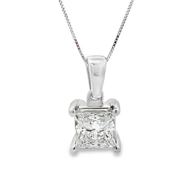 Princess Cut Lab Grown Diamond Solitaire Pendant – ...
