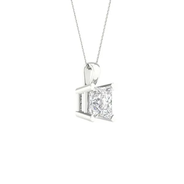 Princess Cut Lab Grown Diamond Solitaire Pendant – ...